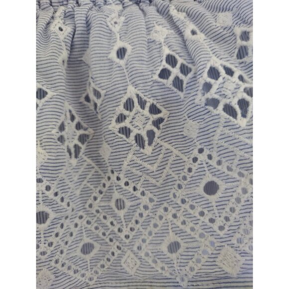 LOFT Petite, vintage dress with white and blue stripes, cotton, for women, XXSP - Picture 2 of 9